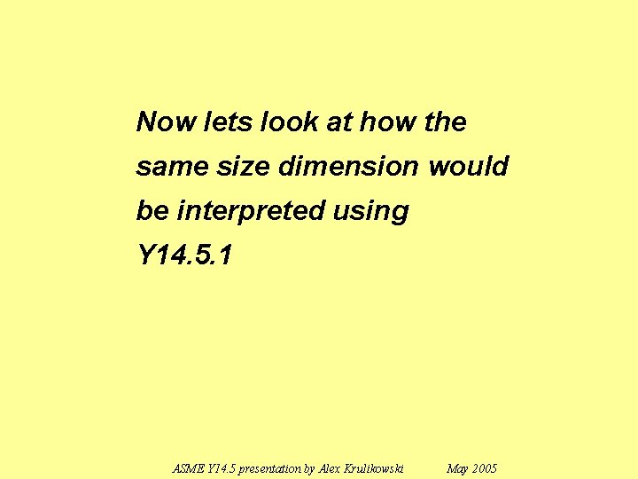 Now lets look at how the same size dimension would be interpreted using Y