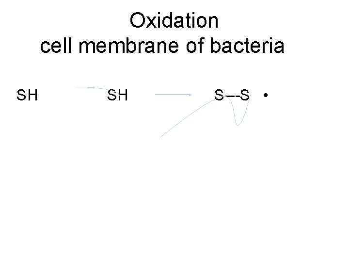 Oxidation cell membrane of bacteria SH S---S • 