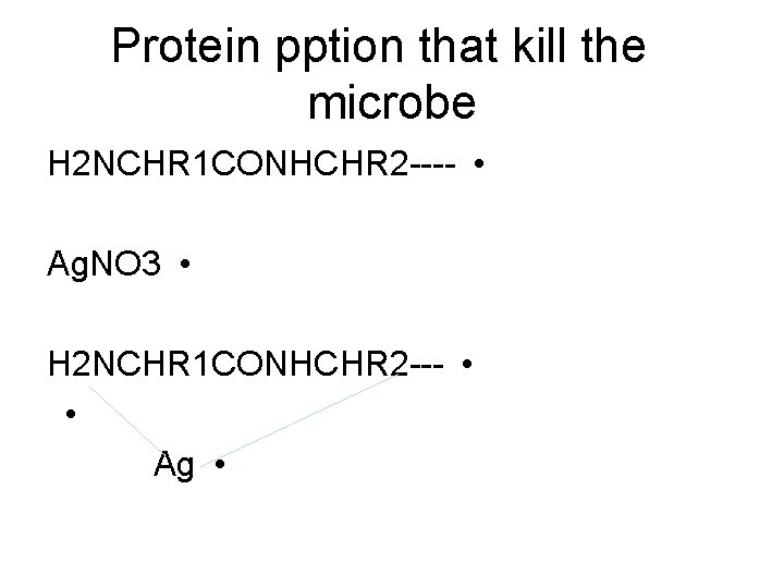 Protein pption that kill the microbe H 2 NCHR 1 CONHCHR 2 ---- •