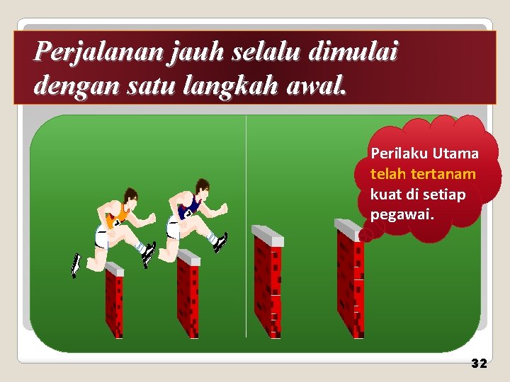 Perjalanan jauh selalu dimulai dengan satu langkah awal. Perilaku Utama telah tertanam kuat di