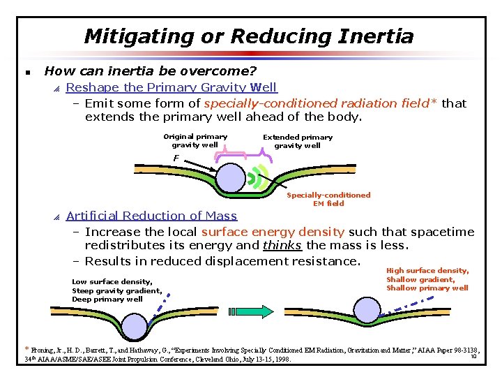 Mitigating or Reducing Inertia n How can inertia be overcome? p Reshape the Primary