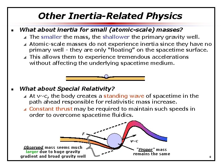 Other Inertia-Related Physics n What about inertia for small (atomic-scale) masses? The smaller the