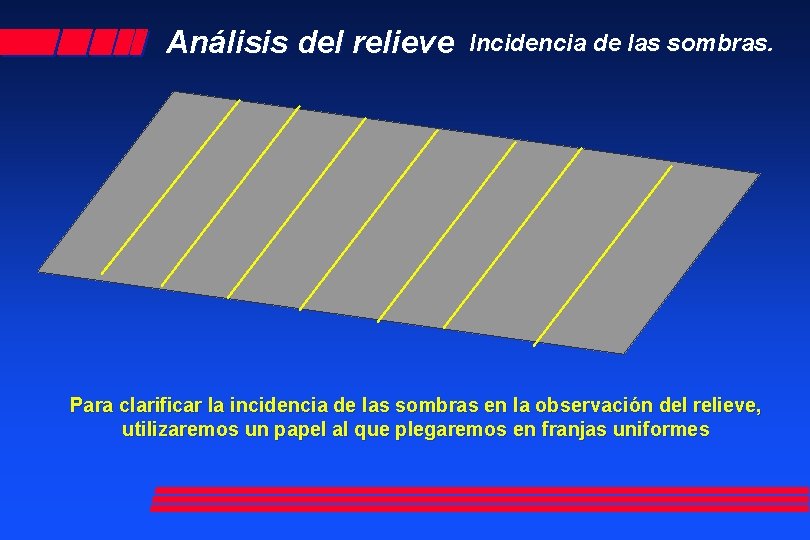 Análisis del relieve Incidencia de las sombras. Para clarificar la incidencia de las sombras