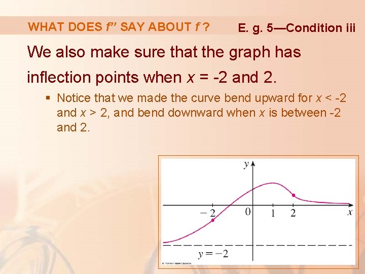 WHAT DOES f’’ SAY ABOUT f ? E. g. 5—Condition iii We also make