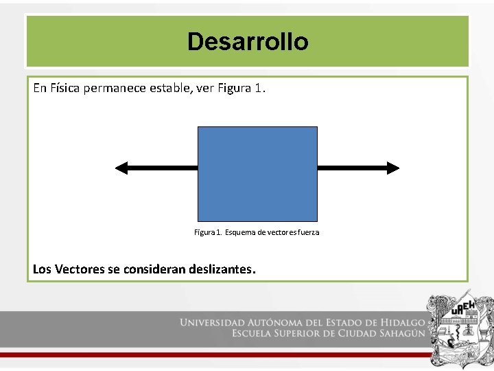 Desarrollo En Física permanece estable, ver Figura 1. Esquema de vectores fuerza. Los Vectores