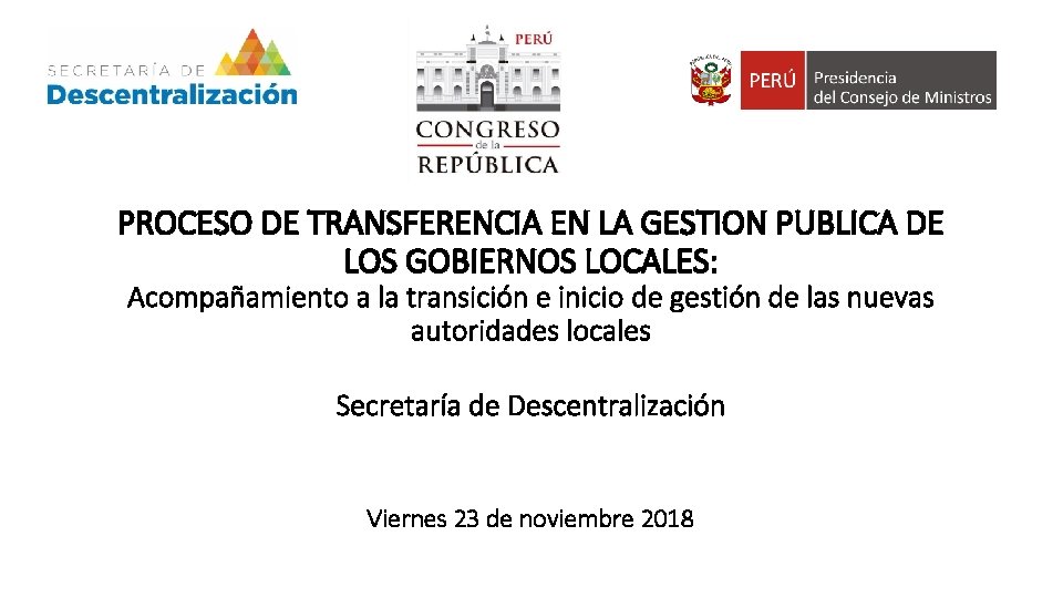 PROCESO DE TRANSFERENCIA EN LA GESTION PUBLICA DE