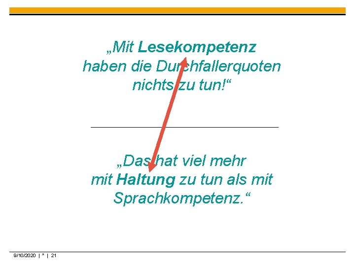 „Mit Lesekompetenz haben die Durchfallerquoten nichts zu tun!“ „Das hat viel mehr mit Haltung