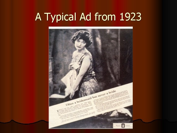 A Typical Ad from 1923 