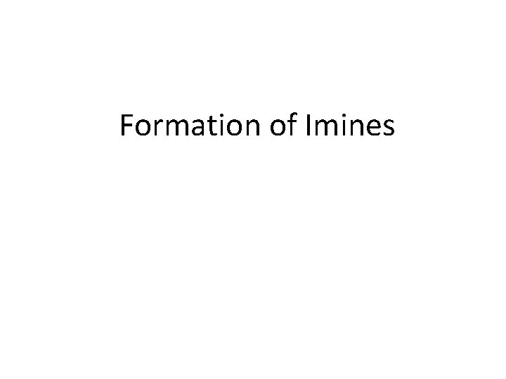Formation of Imines 