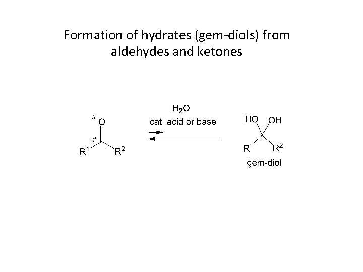 Formation of hydrates (gem-diols) from aldehydes and ketones 