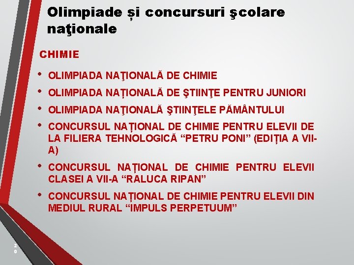 Olimpiade și concursuri şcolare naţionale CHIMIE 2 0 • • OLIMPIADA NAŢIONALĂ DE CHIMIE