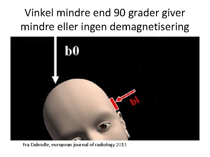 Vinkel mindre end 90 grader giver mindre eller ingen demagnetisering Fra Dubrulle, european journal