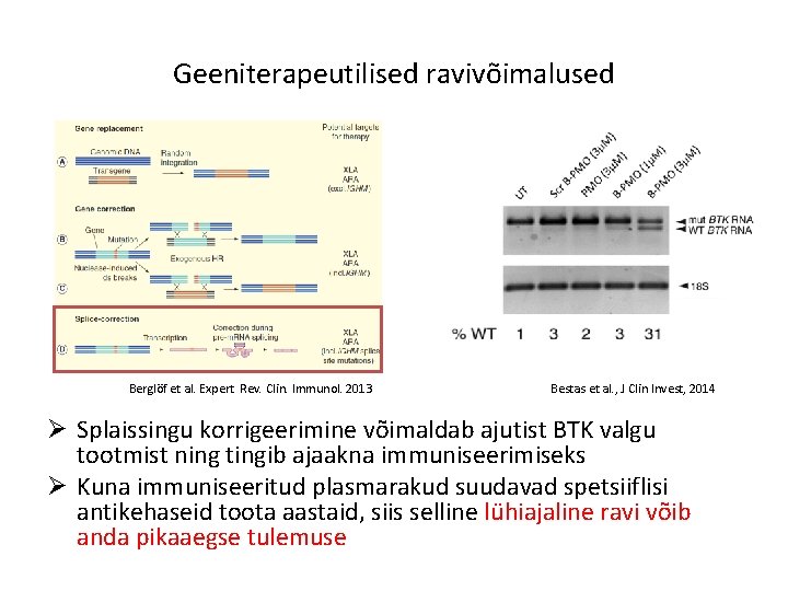 Geeniterapeutilised ravivõimalused Berglöf et al. Expert Rev. Clin. Immunol. 2013 Bestas et al. , Geeniterapeutilised ravivõimalused Berglöf et al. Expert Rev. Clin. Immunol. 2013 Bestas et al. ,