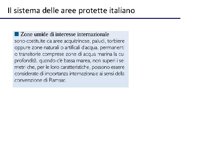 Il sistema delle aree protette italiano 