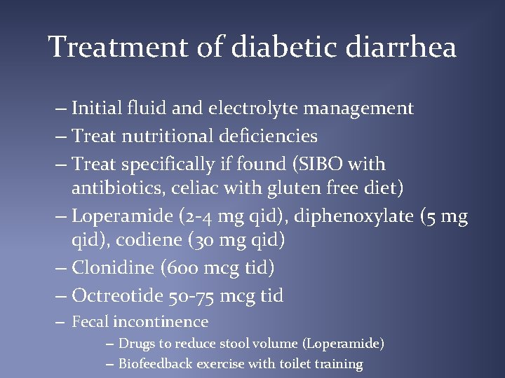 diabetic diarrhea diet)