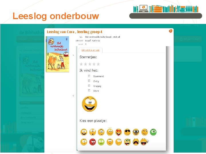 Leeslog onderbouw Leeslog van Cora , leerling groep 4 