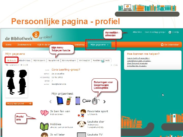 Persoonlijke pagina - profiel 