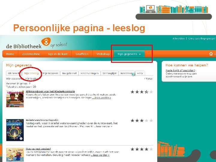 Persoonlijke pagina - leeslog 