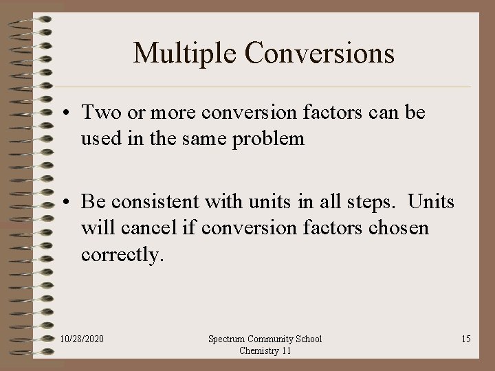 MEASUREMENT 1 Metric System Unit Conversions Multiple Conversions