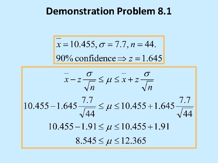 Demonstration Problem 8. 1 Demonstration Problem 8. 1