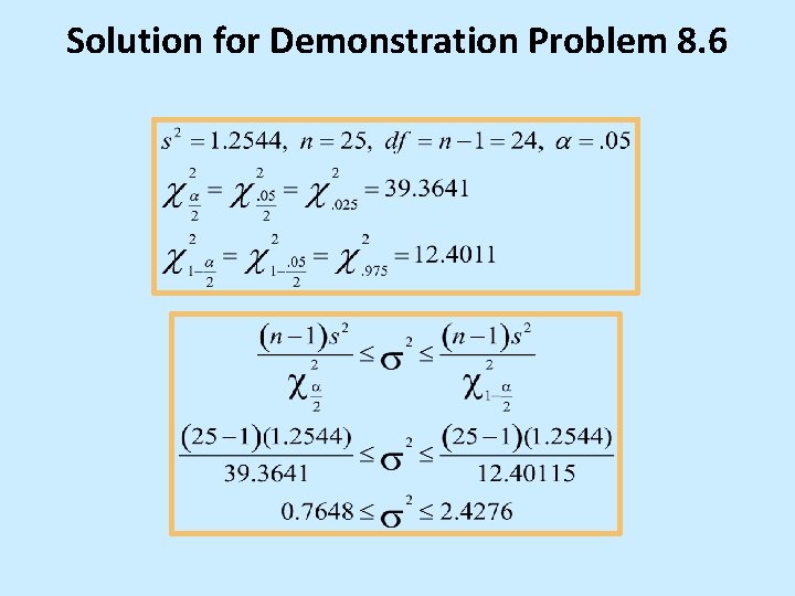 Solution for Demonstration Problem 8. 6 Solution for Demonstration Problem 8. 6