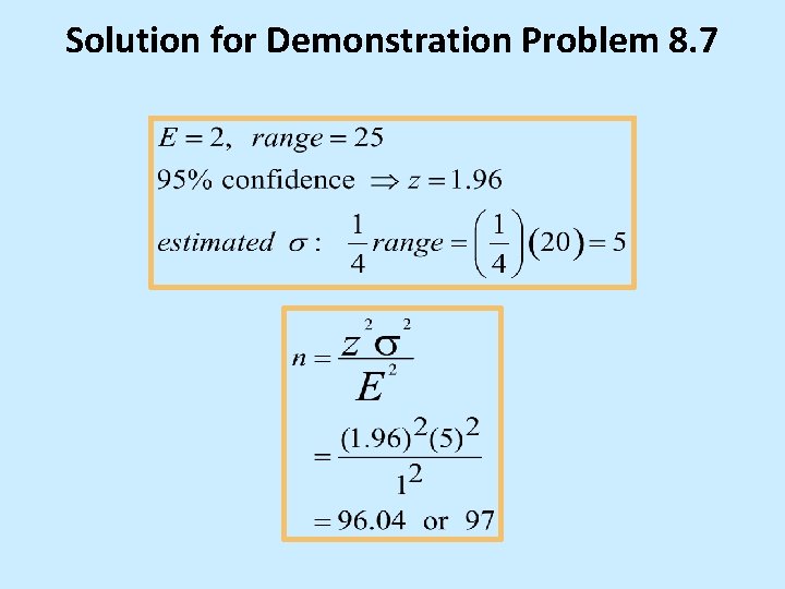 Solution for Demonstration Problem 8. 7 Solution for Demonstration Problem 8. 7