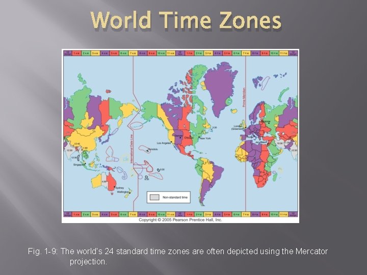 World Time Zones Fig. 1 -9: The world’s 24 standard time zones are often