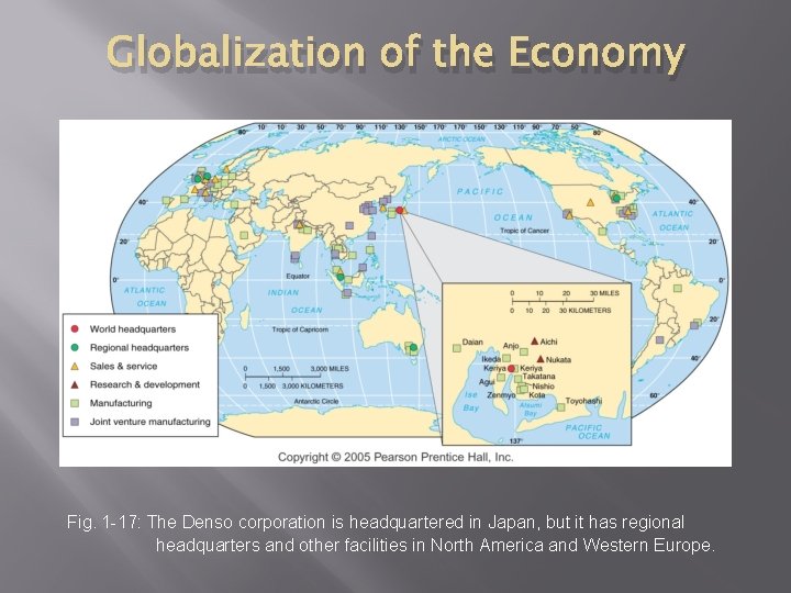 Globalization of the Economy Fig. 1 -17: The Denso corporation is headquartered in Japan,