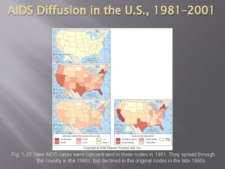 AIDS Diffusion in the U. S. , 1981– 2001 Fig. 1 -22: New AIDS