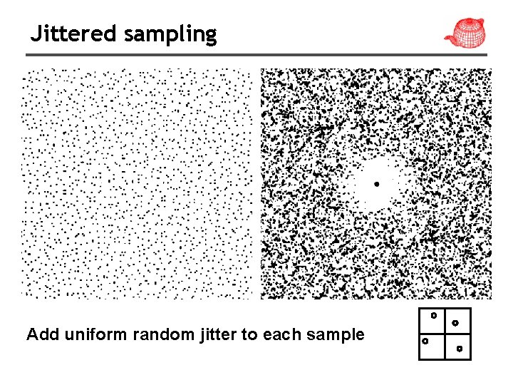 Jittered sampling Add uniform random jitter to each sample 