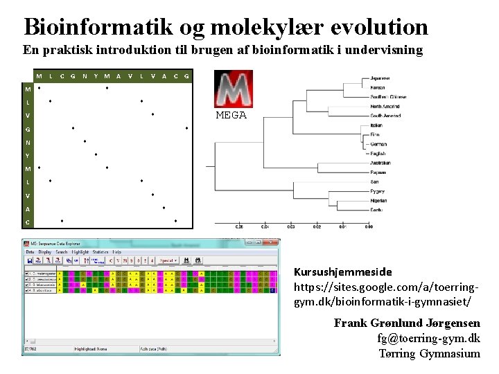 Bioinformatik og molekylær evolution En praktisk introduktion til brugen af bioinformatik i undervisning M