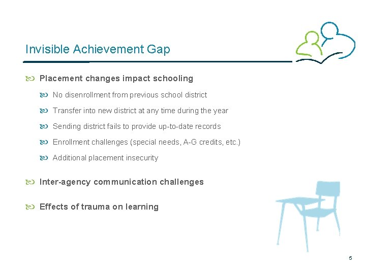 Invisible Achievement Gap Placement changes impact schooling No disenrollment from previous school district Transfer
