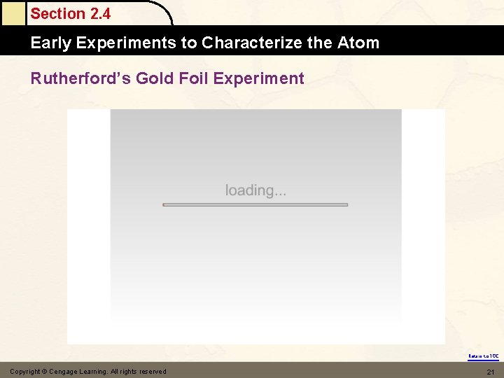 Section 2. 4 Early Experiments to Characterize the Atom Rutherford’s Gold Foil Experiment Return