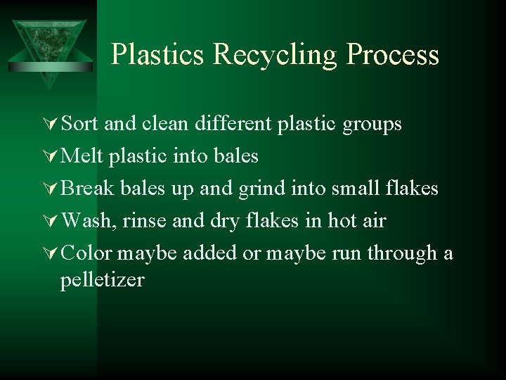 Plastics Recycling Ryan Rose Alphonse G Mutsindashyaka Objective