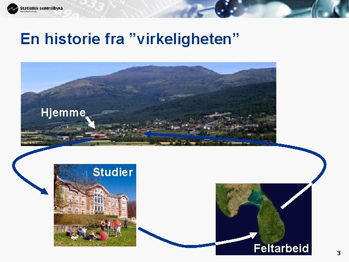 En historie fra ”virkeligheten” Hjemme Studier Feltarbeid 3 