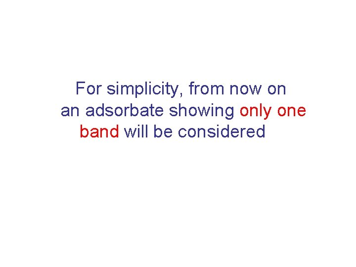 For simplicity, from now on an adsorbate showing only one band will be considered