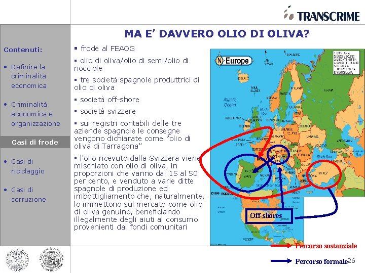 MA E’ DAVVERO OLIO DI OLIVA? Contenuti: • Definire la criminalità economica • Criminalità