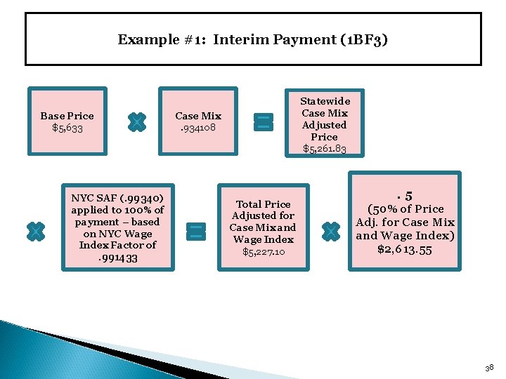 Example #1: Interim Payment (1 BF 3) Base Price $5, 633 NYC SAF (.