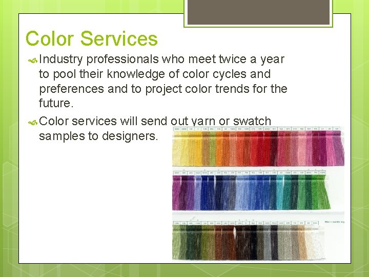 Color Services Industry professionals who meet twice a year to pool their knowledge of