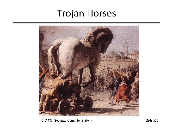 Trojan Horses CIT 480: Securing Computer Systems Slide #35 
