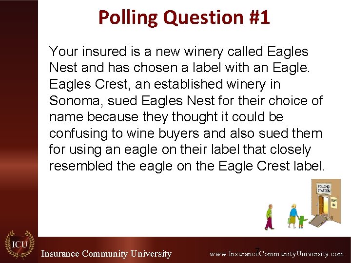 Polling Question #1 Your insured is a new winery called Eagles Nest and has Polling Question #1 Your insured is a new winery called Eagles Nest and has