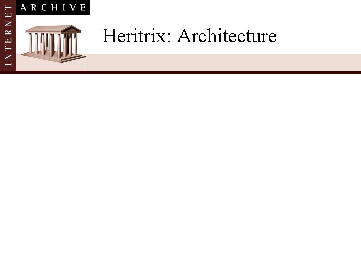 Heritrix: Architecture 
