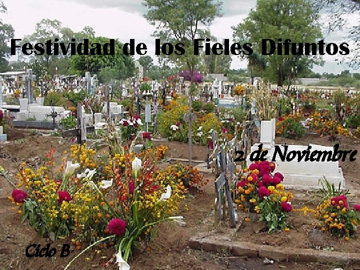 Festividad de los Fieles Difuntos 2 de Noviembre Ciclo B 