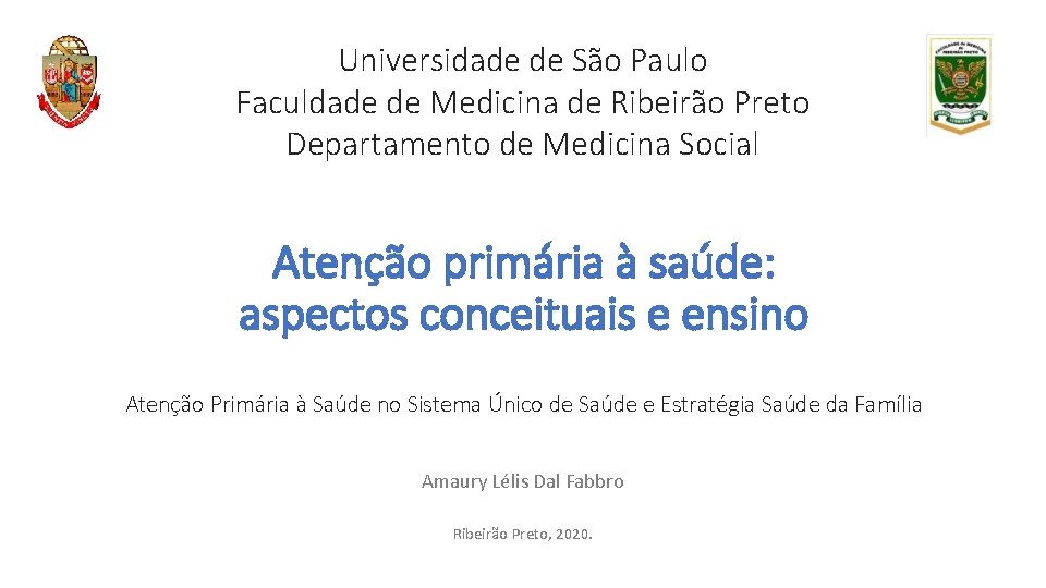 Universidade de São Paulo Faculdade de Medicina de Ribeirão Preto Departamento de Medicina Social