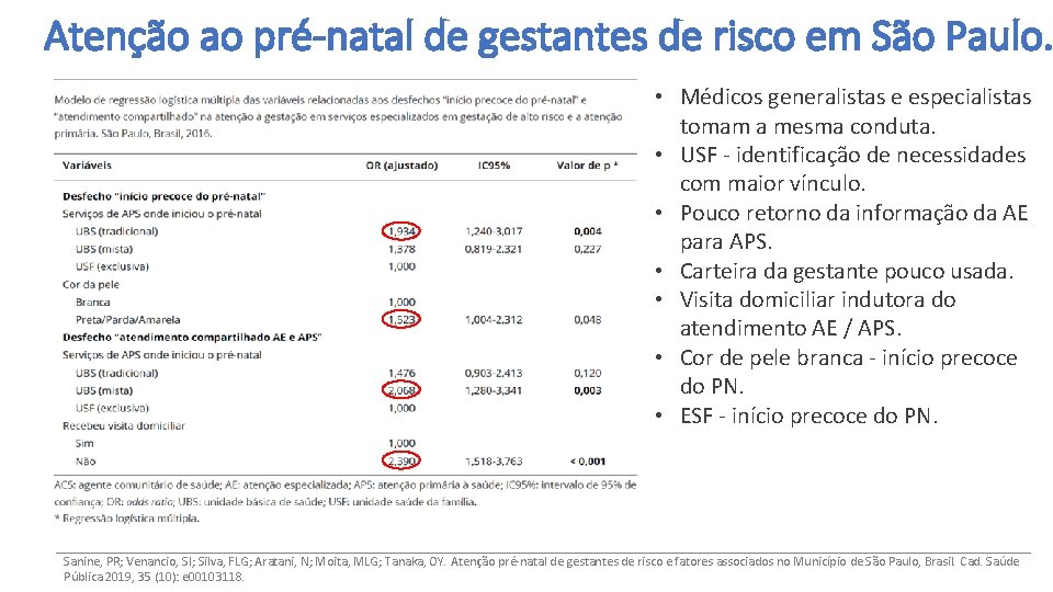 Atenção ao pré-natal de gestantes de risco em São Paulo. • Médicos generalistas e