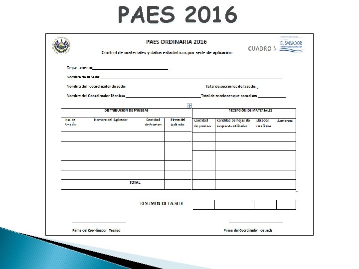 PAES 2016 