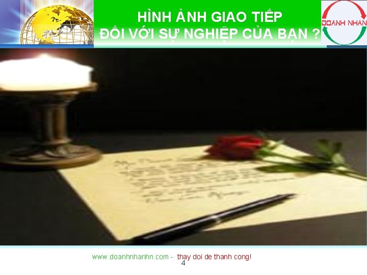 HÌNH ẢNH GIAO TIẾP ĐỐI VỚI SỰ NGHIỆP CỦA BẠN ? www. doanhnhanhn. com