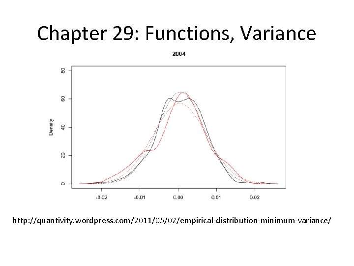 Chapter 29: Functions, Variance http: //quantivity. wordpress. com/2011/05/02/empirical-distribution-minimum-variance/ 