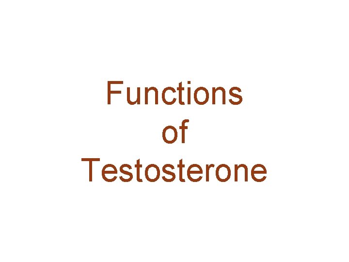 Functions of Testosterone 
