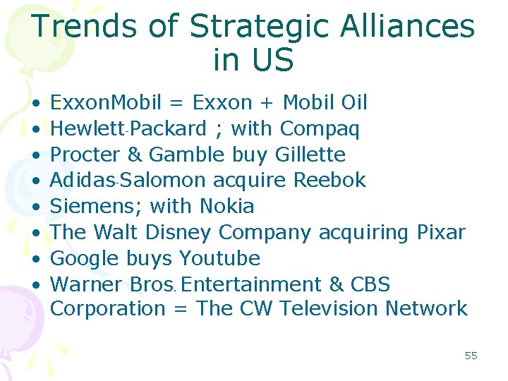 Trends of Strategic Alliances in US • • Exxon. Mobil = Exxon + Mobil Trends of Strategic Alliances in US • • Exxon. Mobil = Exxon + Mobil